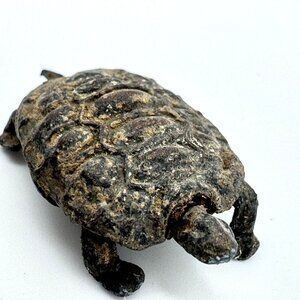 Wealth Turtle Mini Figurine Post-1940 Vintage Lead Tin